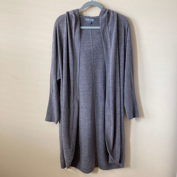 Barefoot Dreams CozyChic Ultra Lite Hooded Cocoon Cardigan Medium - Picture 2 of 12